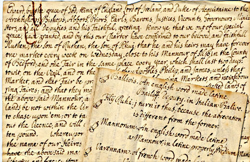 18th century trancription of 1319 grant